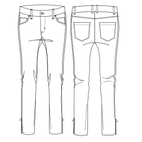 Moldes de confeccion para DAMA Pantalones Pantalon Chupin 7177